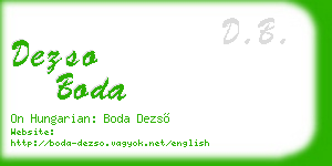 dezso boda business card