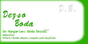 dezso boda business card